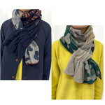 ドットフラワーブークレー差し込みマフラー    NM-5587D