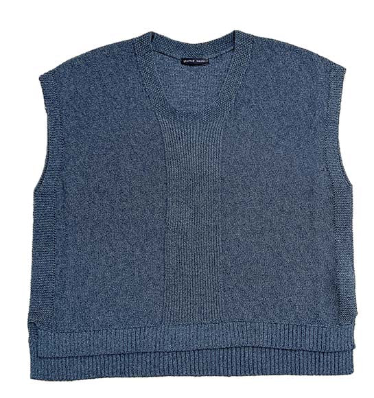 7G WG ペーパーコットン混U衿ベスト   NKBL-6060A