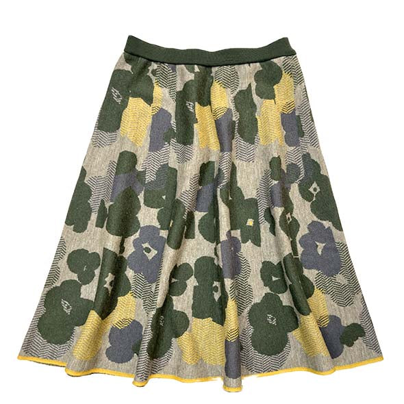 12G WJQフラワー柄ニットスカート    NKSK-5544D